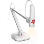 INSWAN INS-2 Dokumentenkamera mit mehrgelenkigem Arm, LED-Licht und kompaktem Standfuss.