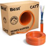 CAT-7-Verlegekabel S/FTP mit PiMF-Schirmung als 500-Meter-Ring für die feste Netzwerkverkabelung im Gebäude.