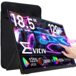 EVICIV tragbarer QLED-Monitor mit 21,5 Zoll Bildschirm und ausgeklapptem Ständer