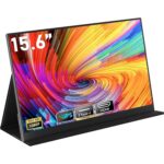HONGO tragbarer 4K-Monitor mit 17,3 Zoll Display und magnetischer Schutzhülle als Aufsteller