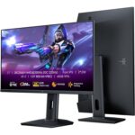KTC 32-Zoll-Curved-Monitor in Schwarz mit gekrümmtem Display auf dem Standfuss, Frontansicht.