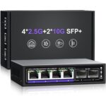 NICGIGA S25-2402N Netzwerk-Switch mit 24 Ports zu 2,5 Gbit/s und zwei SFP+-Steckplätzen im lüfterlosen Metallgehäuse