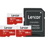 Lexar microSDXC Speicherkarte 128 GB mit beiliegendem SD-Adapter