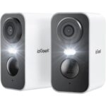 ieGeek ZS-GX3S Akku-Überwachungskamera in Schwarz mit Objektiv, Weisslicht und PIR-Sensor