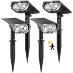 Linkind StarRay Solarstrahler mit Bewegungsmelder auf Erdspiess, 2er-Pack