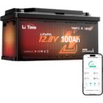 LiTime 12V 100Ah LiFePO4-Akku H190 mit Bluetooth