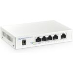 YuLinca Managed Switch mit acht SFP+-Plätzen im schwarzen Metallgehäuse, Frontansicht