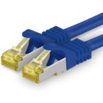Zehn orange Cat.7 Netzwerkkabel mit je 2 Metern Länge und RJ45-Steckern