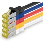 Zehn orange Cat.7 Netzwerkkabel mit je 2 Metern Länge und RJ45-Steckern