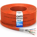 CAT-7-Verlegekabel S/FTP mit PiMF-Schirmung als 500-Meter-Ring für die feste Netzwerkverkabelung im Gebäude.