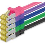 Zehn orange Cat.7 Netzwerkkabel mit je 2 Metern Länge und RJ45-Steckern