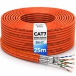 CAT-7-Verlegekabel S/FTP mit PiMF-Schirmung als 500-Meter-Ring für die feste Netzwerkverkabelung im Gebäude.