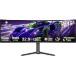 Amzfast AMZG34C5Q Pro 34-Zoll-Ultrawide-Monitor, 1500R gebogen, auf höhenverstellbarem Standfuss