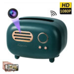 Taschentuchbox mit versteckter WLAN-Kamera im Retro-Radio-Design, Bewegungserkennung & App