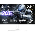 Amzfast AMZG27C1Q Pro 27-Zoll-Curved-Monitor mit 1500R Krümmung auf Metallständer