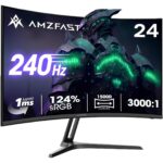 Amzfast AMZG34C5Q Pro 34-Zoll-Ultrawide-Monitor, 1500R gebogen, auf höhenverstellbarem Standfuss