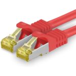 Zehn orange Cat.7 Netzwerkkabel mit je 2 Metern Länge und RJ45-Steckern