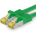 Zehn orange Cat.7 Netzwerkkabel mit je 2 Metern Länge und RJ45-Steckern
