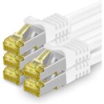 Zehn orange Cat.7 Netzwerkkabel mit je 2 Metern Länge und RJ45-Steckern