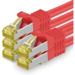 Zehn orange Cat.7 Netzwerkkabel mit je 2 Metern Länge und RJ45-Steckern