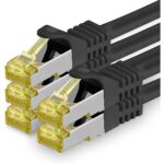 Zehn orange Cat.7 Netzwerkkabel mit je 2 Metern Länge und RJ45-Steckern