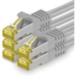 Zehn orange Cat.7 Netzwerkkabel mit je 2 Metern Länge und RJ45-Steckern
