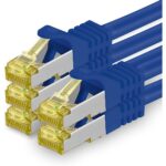 Zehn orange Cat.7 Netzwerkkabel mit je 2 Metern Länge und RJ45-Steckern