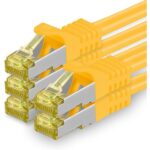 Zehn orange Cat.7 Netzwerkkabel mit je 2 Metern Länge und RJ45-Steckern