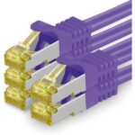 Zehn orange Cat.7 Netzwerkkabel mit je 2 Metern Länge und RJ45-Steckern
