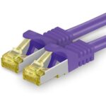 Zehn orange Cat.7 Netzwerkkabel mit je 2 Metern Länge und RJ45-Steckern
