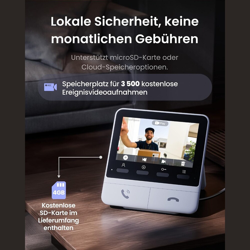 SwitchBot WLAN Türklingel mit lokaler Speicherung auf Speicherkarte ohne Abo