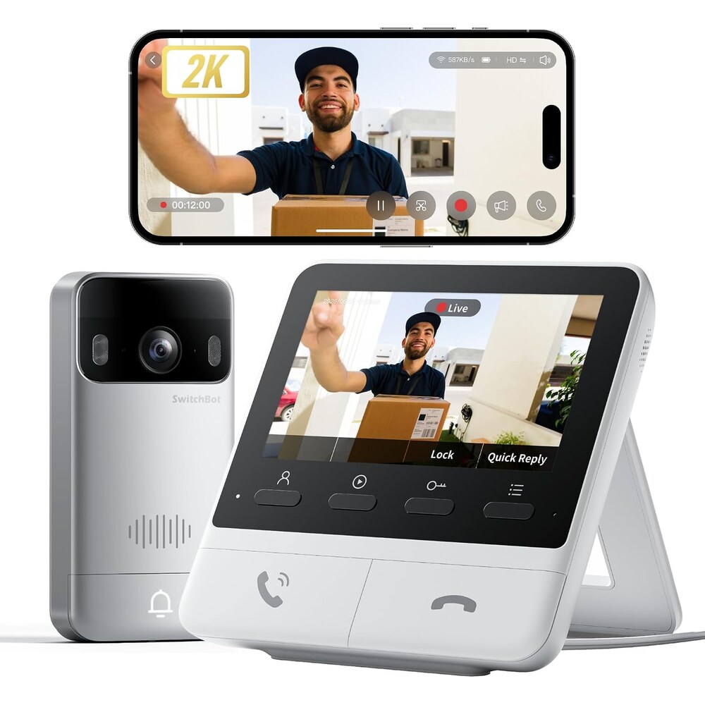 SwitchBot WLAN Türklingel mit Kamera und 4,3-Zoll-Monitor