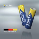 Zwei VARTA Industrial Pro Batterien mit dem Hinweis Made in Germany