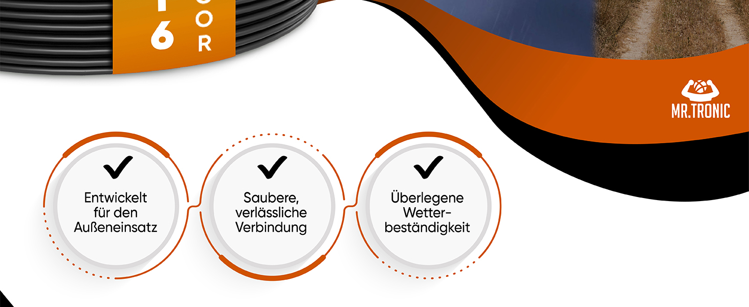 Mr. Tronic CAT6 Outdoor Netzwerkkabel 50 m – Detail 2