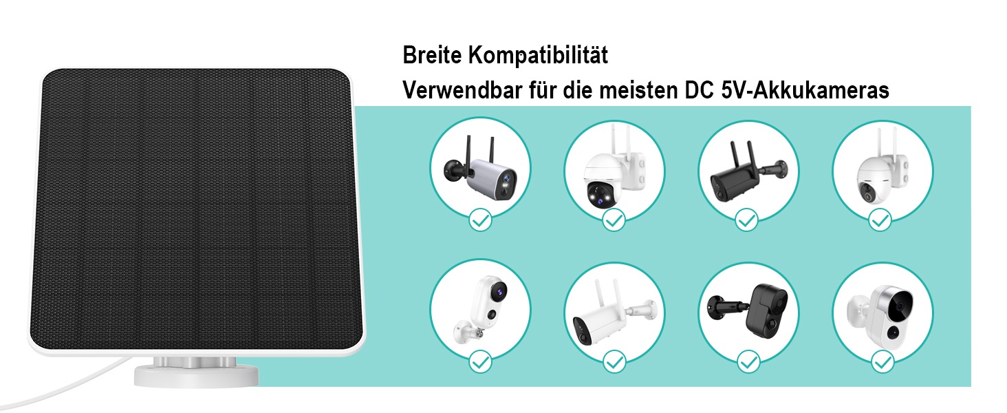EverExceed 6-W-Solarpanel mit USB-C für Akku-Überwachungskameras – Detail 5