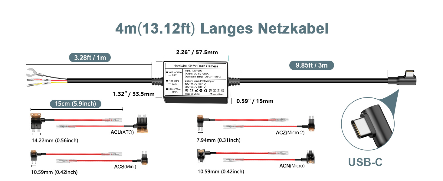 Range Tour Z7 Dashcam Hardwire-Kit USB-C – Detail 8