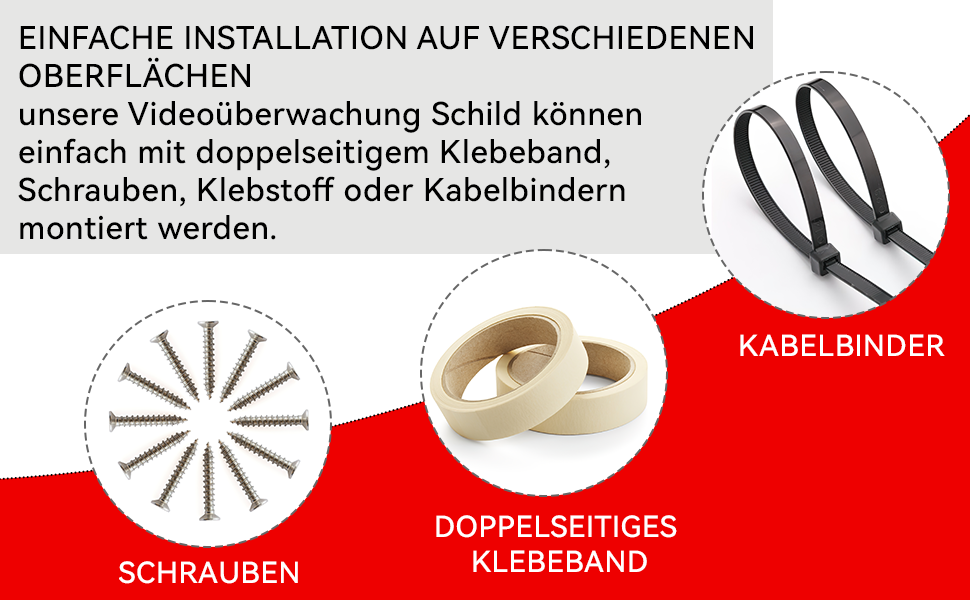 Svalor Warnschild Videoüberwachung 15 x 15 cm, 2 Stück, Aluminium – Detail 3