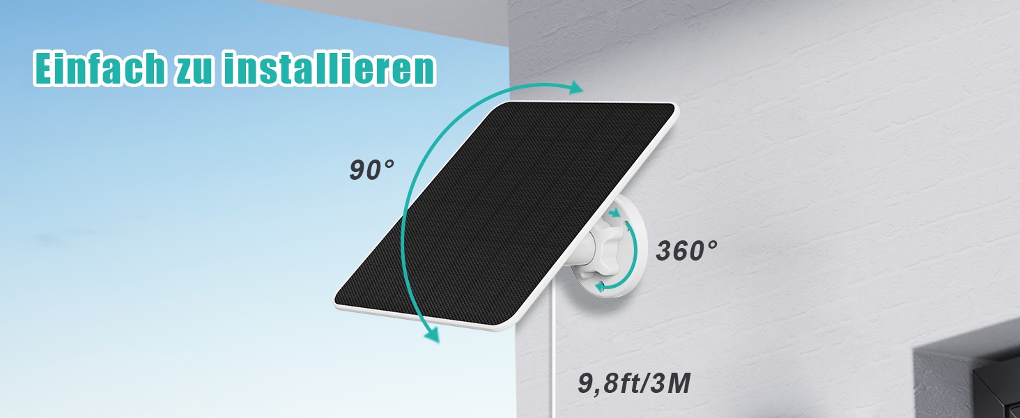 EverExceed 6-W-Solarpanel mit USB-C für Akku-Überwachungskameras – Detail 3