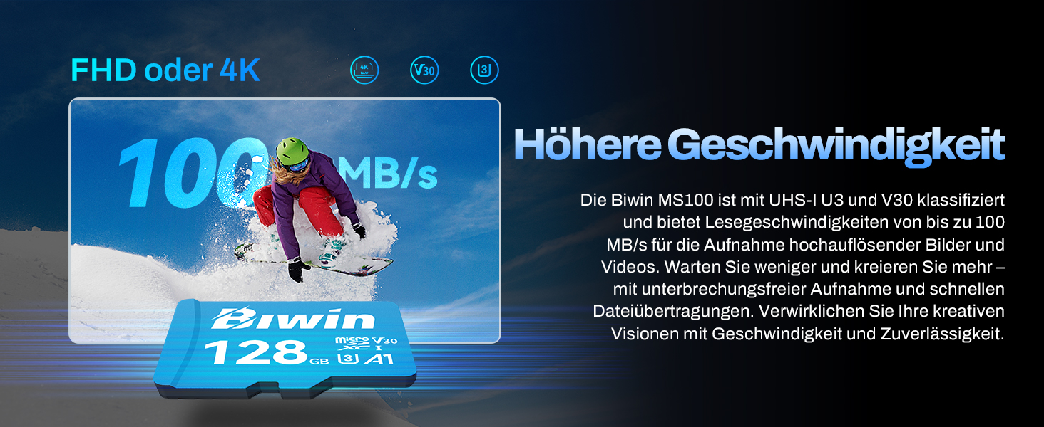BIWIN MS100 microSDXC-Karte 128 GB – Detail 2