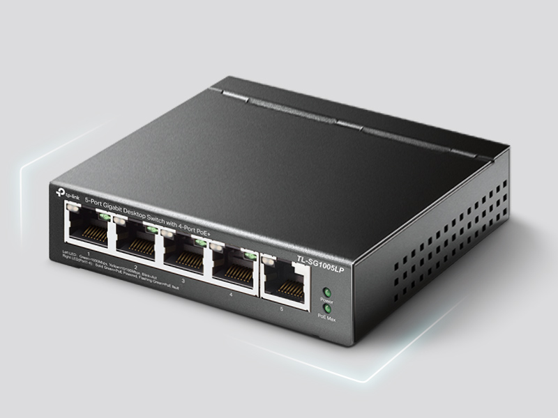 TP-Link TL-SG1005LP 5-Port-Gigabit-PoE-Switch mit 4 PoE+-Ports – Detail 7
