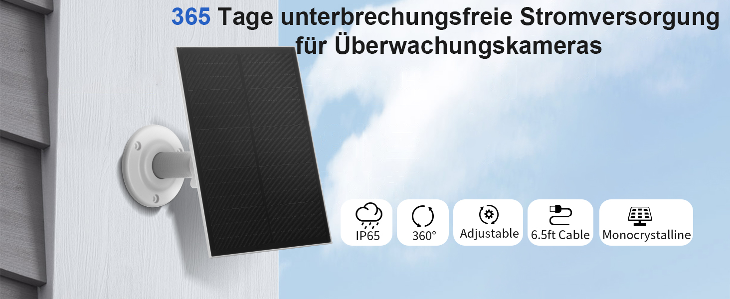 Nicesolar SBTC-8 Solarpanel 8W für Akku-Überwachungskameras – Detail 1
