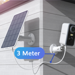 DEATTI 3-W-Solarpanel mit verstellbarer Halterung für Akku-Überwachungskameras – Detail 2