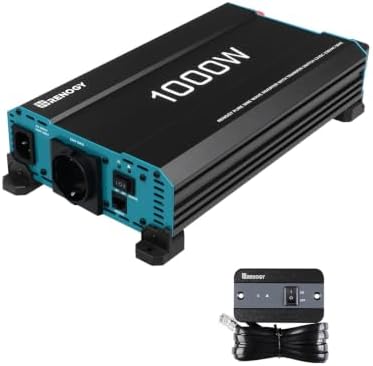 Renogy 1000 W Wechselrichter 12 V auf 230 V reiner Sinus mit Netzvorrangschaltung