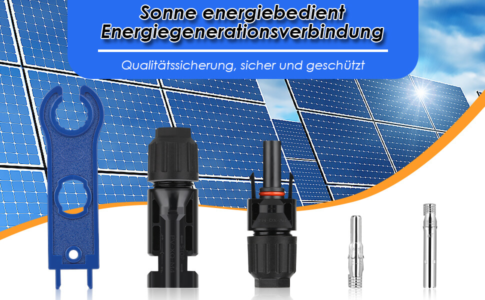 Selizo MC4-Solarstecker Set mit zwölf Paar Steckern und Montageschlüssel – Detail 1