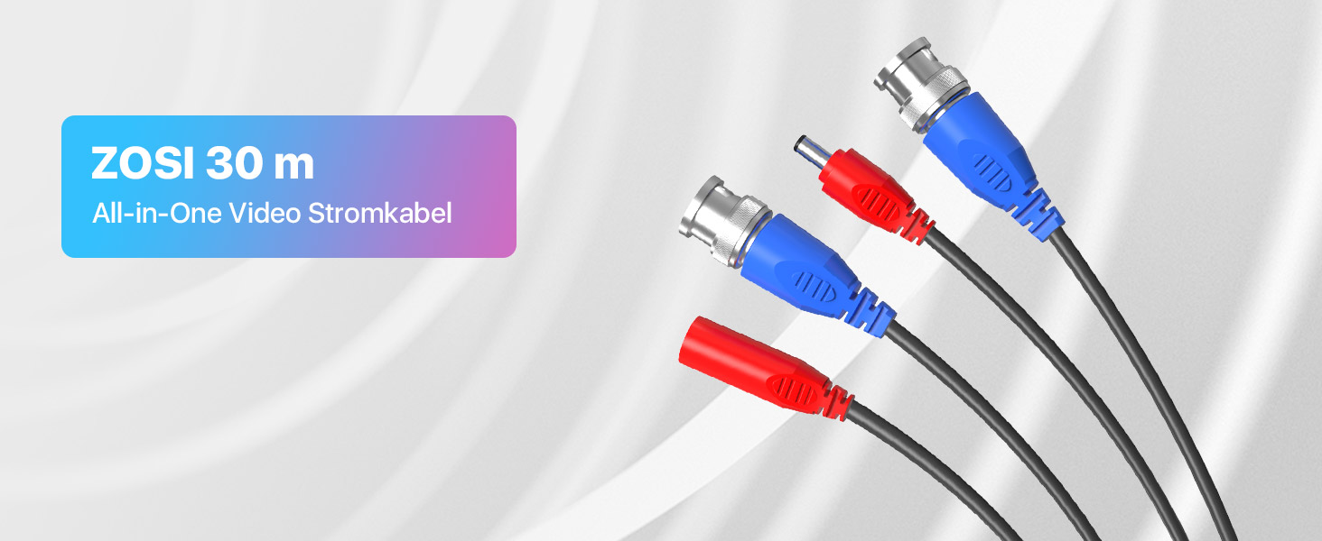 ZOSI 4x 30m BNC Video Stromkabel – Detail 1