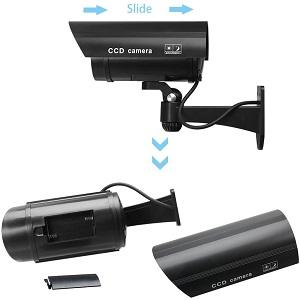 ERWEY Kamera-Attrappe mit Blink-LED, 2 Stück, schwarz – Detail 2