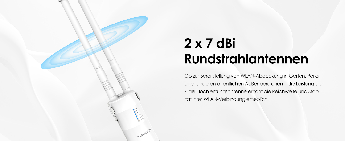 WAVLINK WN570HA2 AC1200 Outdoor WLAN-Repeater mit PoE – Detail 3