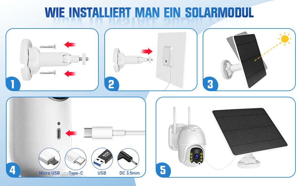 XIIW Solarpanel 5 W für Akku-Überwachungskameras – Detail 6