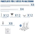 GLIESE Solarmodul-Halterung 114 cm verstellbar mit Aluminiumschienen