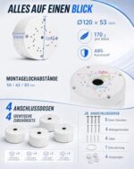 GWAEPU ABS Kamera-Anschlussdose wasserdicht 4 Stück